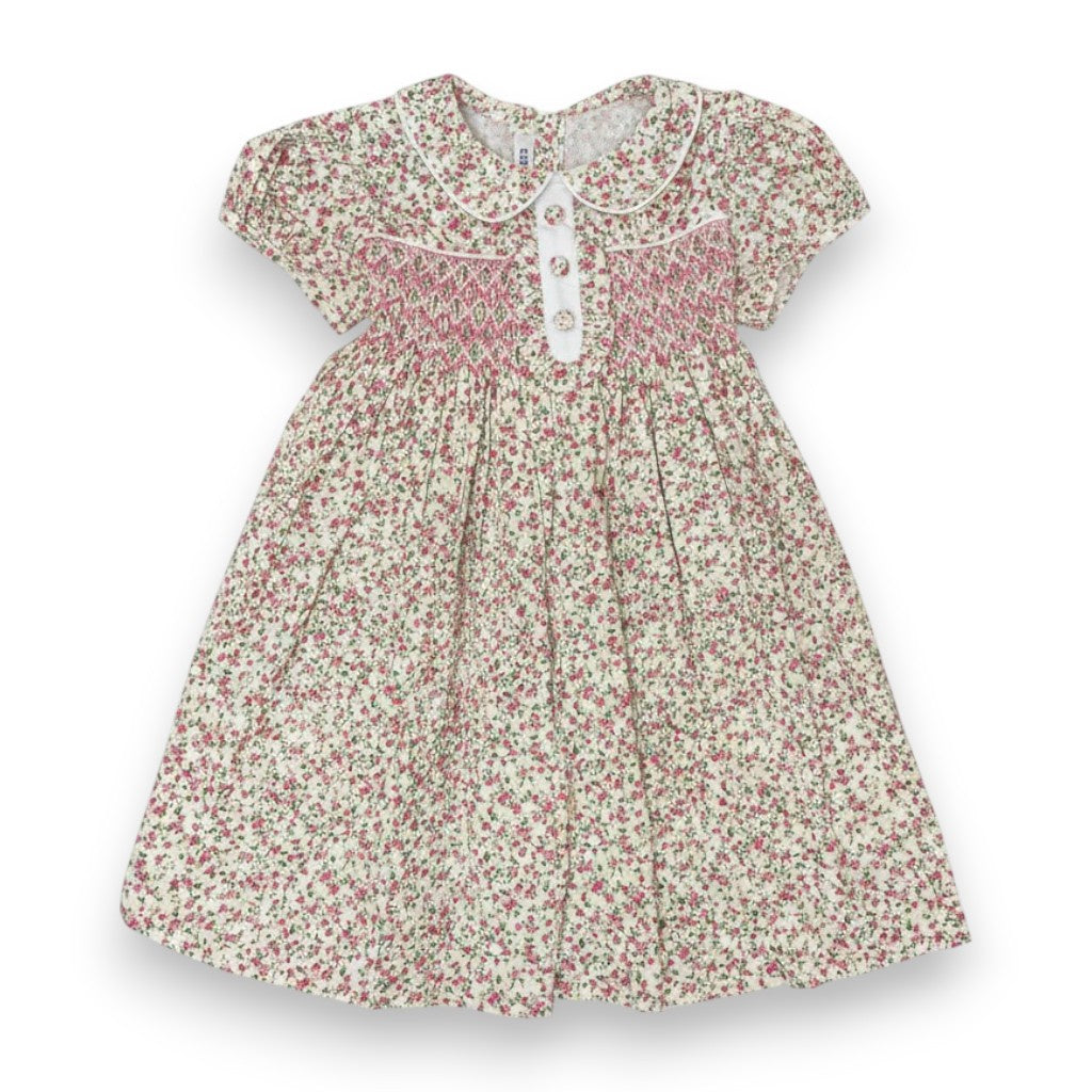 Sweet Dreams Samantha Floral Smocked W/3 Buttons Dress NHC203