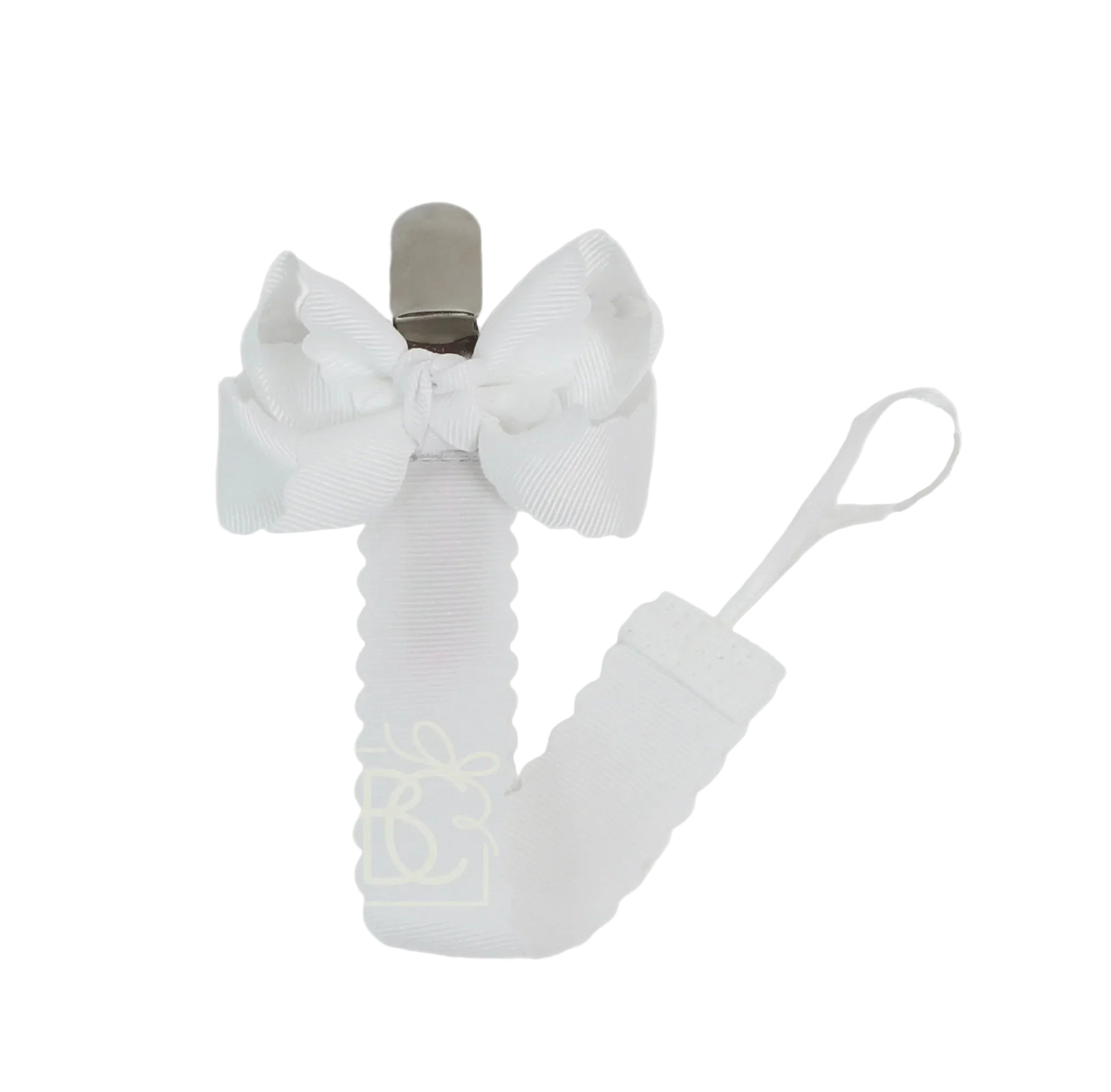 Beyond Creations Scalloped Grosgrain Paci Clip w/Detachable Bow