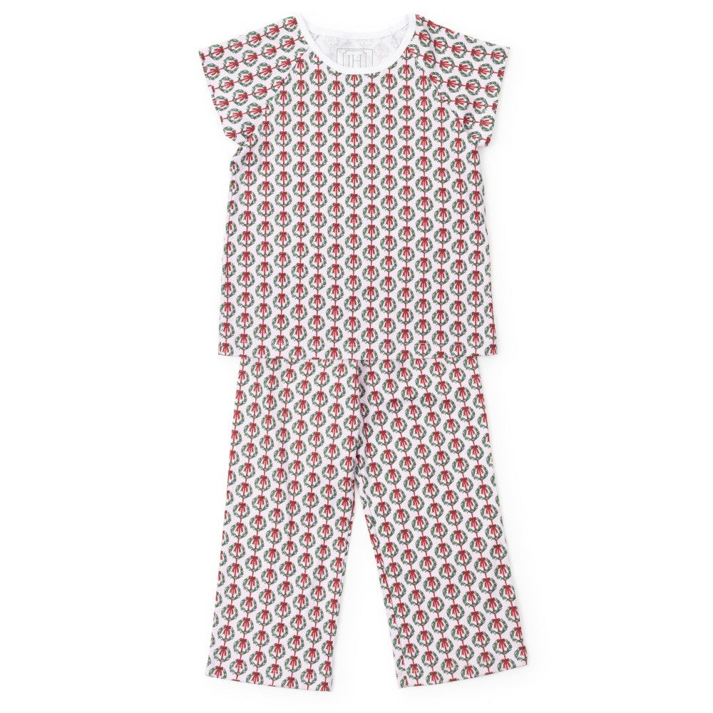 Lila & Hayes Merrick Pant Set Pink Wreaths 5110