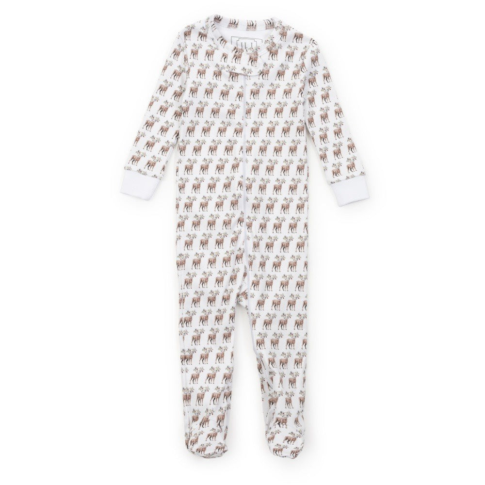 Lila & Hayes Parker Zipper Pajama Festive Deer 5110