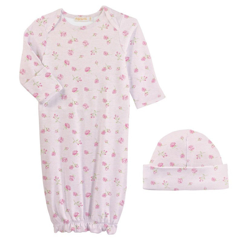 Baby Club Rosebuds Printed Gown & Hat Set SET21134 5108