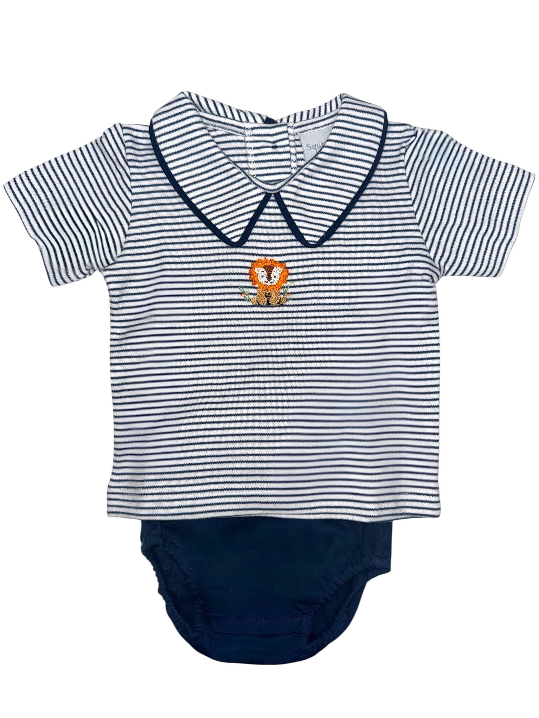 Squiggles Rory S/S Diaper Set w/pointed Collar Shirt Top 0120 -Bloomer N20 378S/652 5302