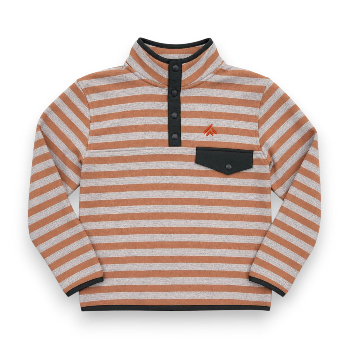Finn Snapper Jacket Grey/Orange Stripe 5308