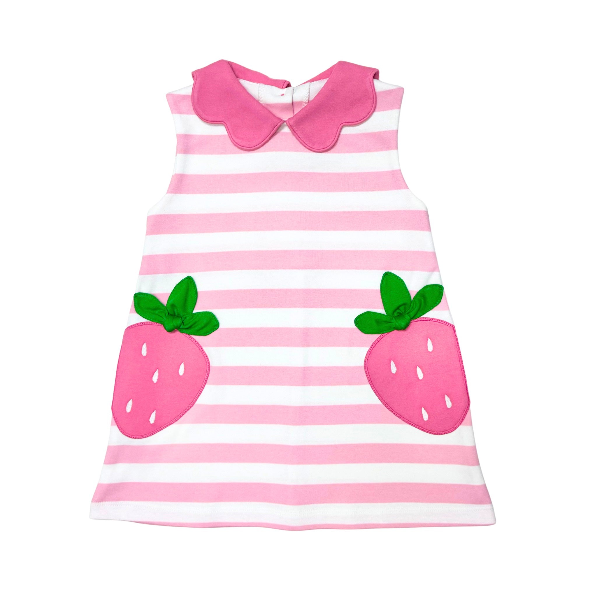 Zuccini Strawberry Bryar Dress Pink Wide Stripe Knit 5302