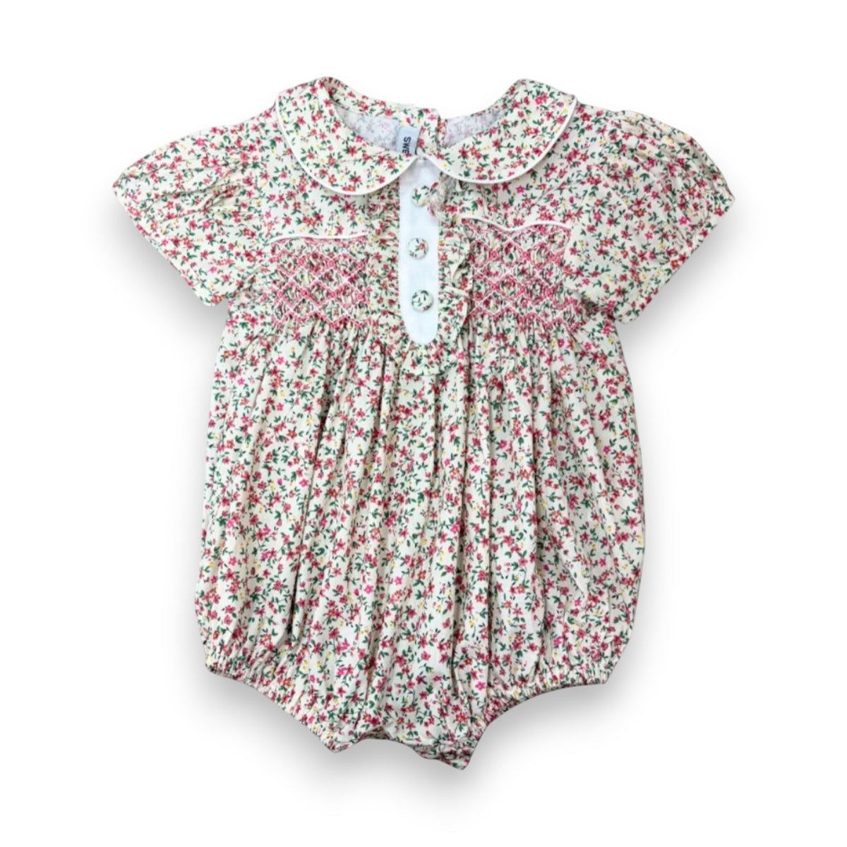 Sweet Dreams Samantha Floral Smocked W/3 Buttons Bubble NHC202 5308
