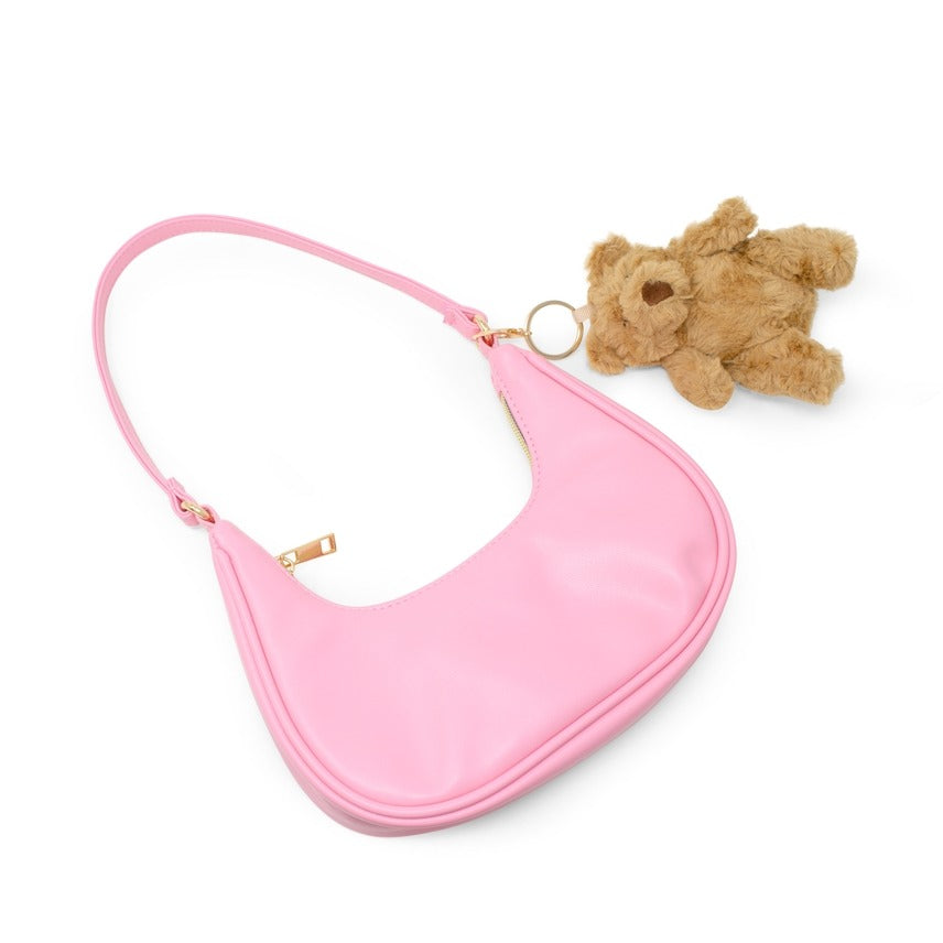 Tiny Treats Teddy Bear Charm  Shoulder Handbag- Pink