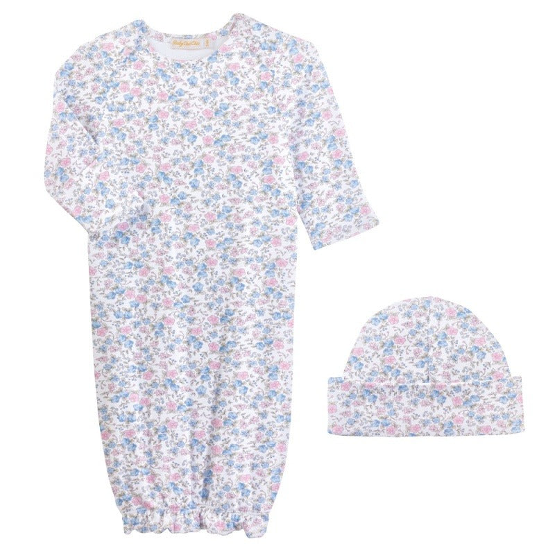 Baby Club Printed Gown and Hat Set 5208