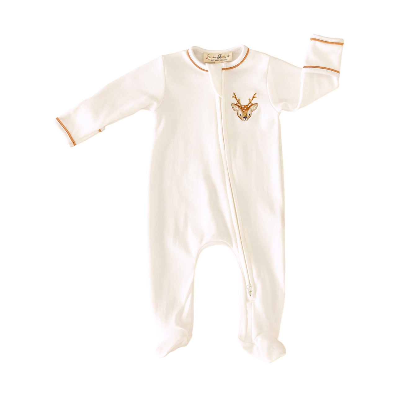 Magnolia Baby Buckhead Zipper Footie Ivory 2342LA-423 52109