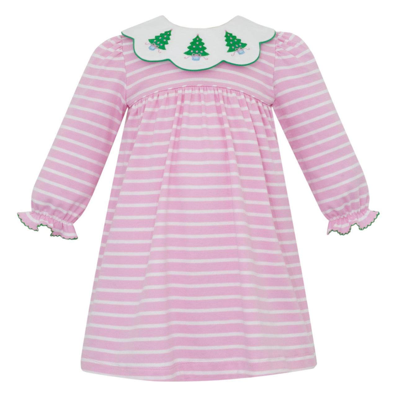 Claire & Charlie Trees Pink & White Knit Dress L/S 5030DL-CH25 5210
