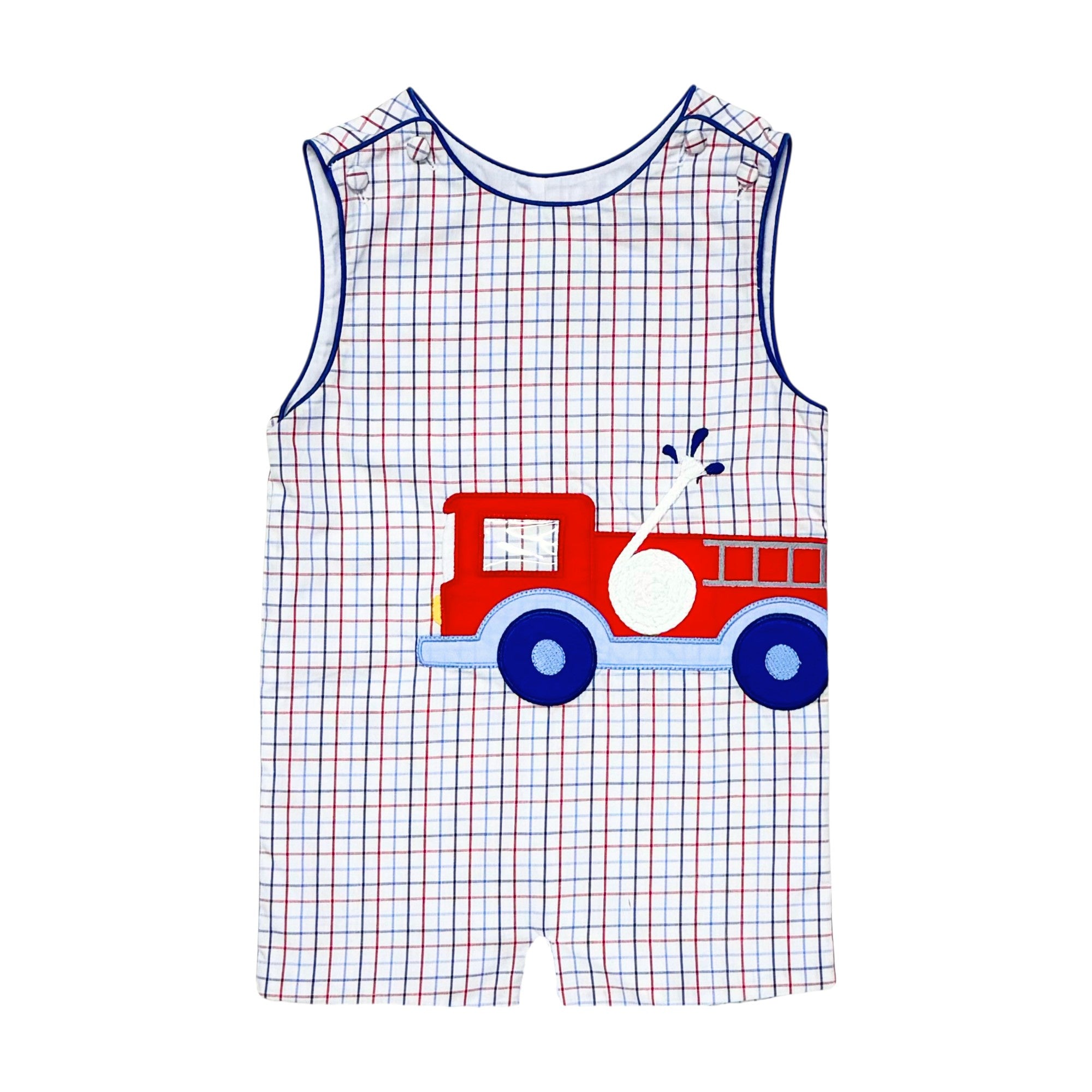 Zuccini Firetruck Ashton Shortall Star Spangled Windowpane 5301
