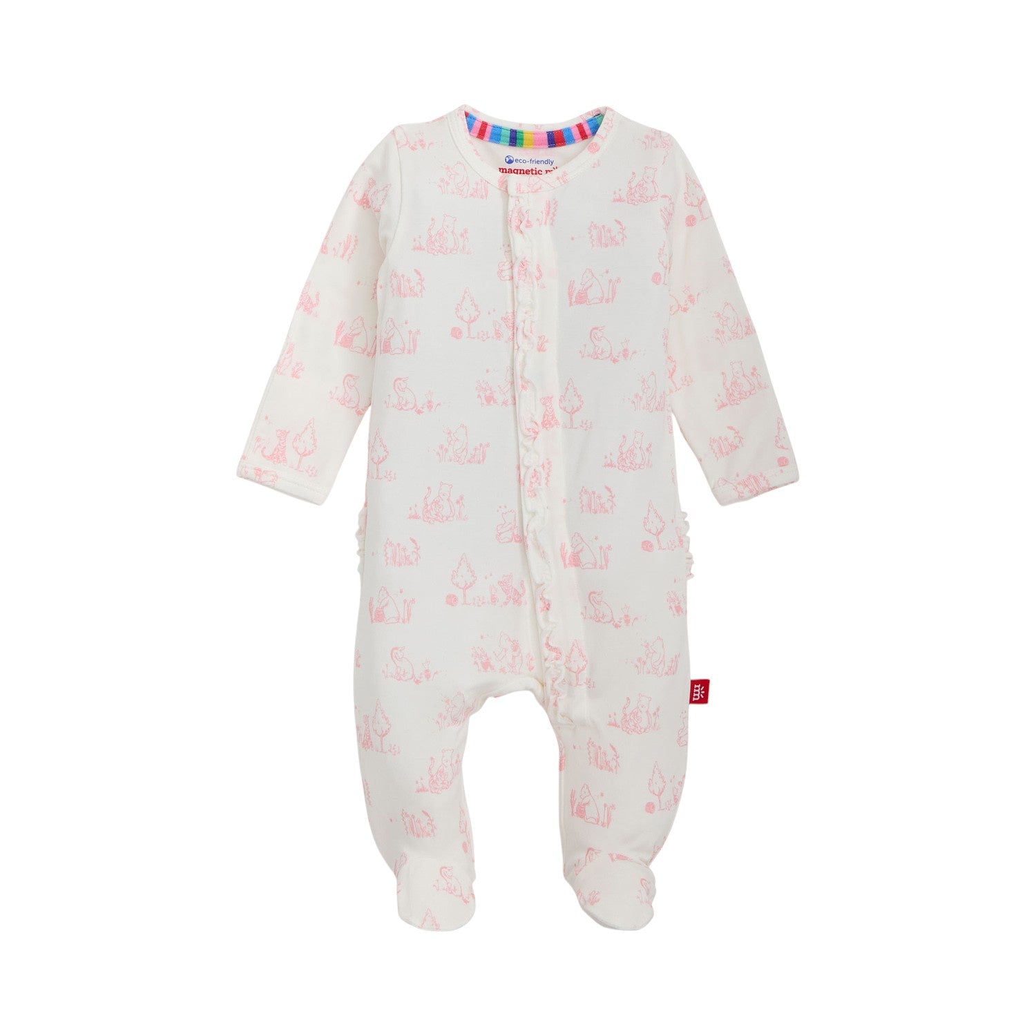 Magnetic Me Sweeter Than Hunny Magnetic Footie W/Ruffle White/Pink MS600477 5301