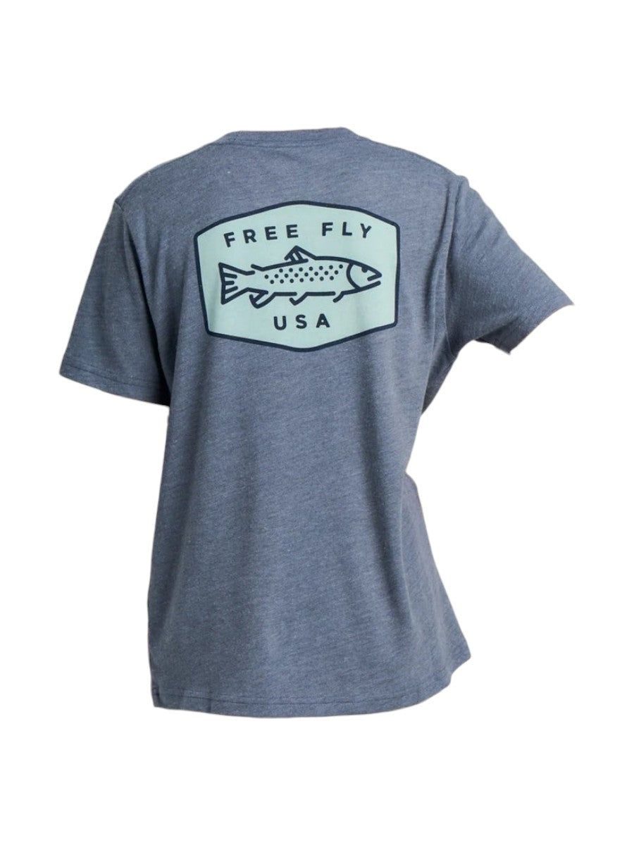 Free Fly Youth Freshwater Tee Heather Storm Cloud 5208