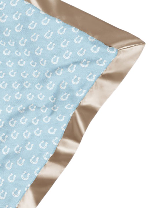 JuJube Ultra-Soft Thick Reversible Baby Blanket - Howdy Partner Blue