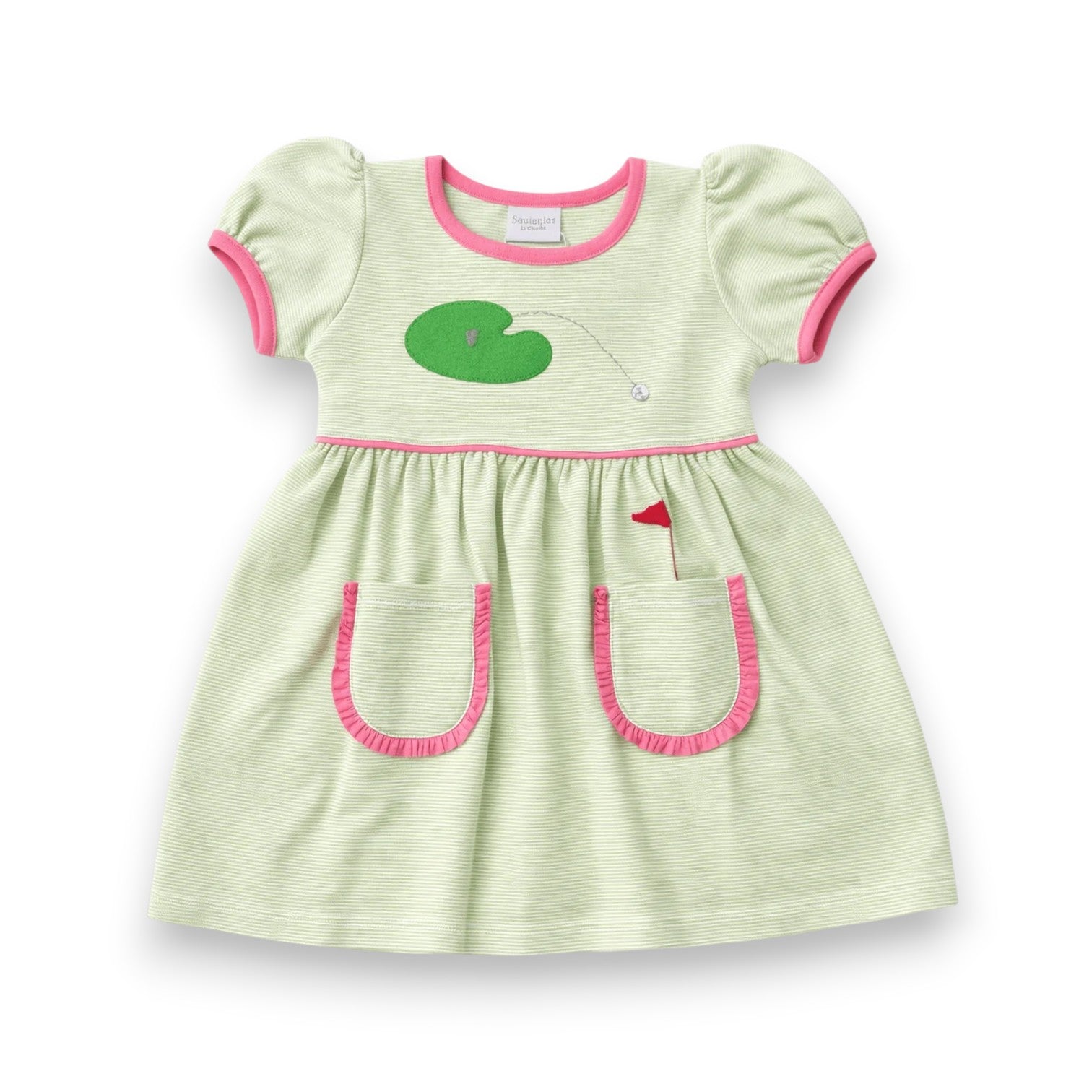 Squiggles Hole in One Golf Pocket Dress W/07 Ruffle & Trim 356/83MS