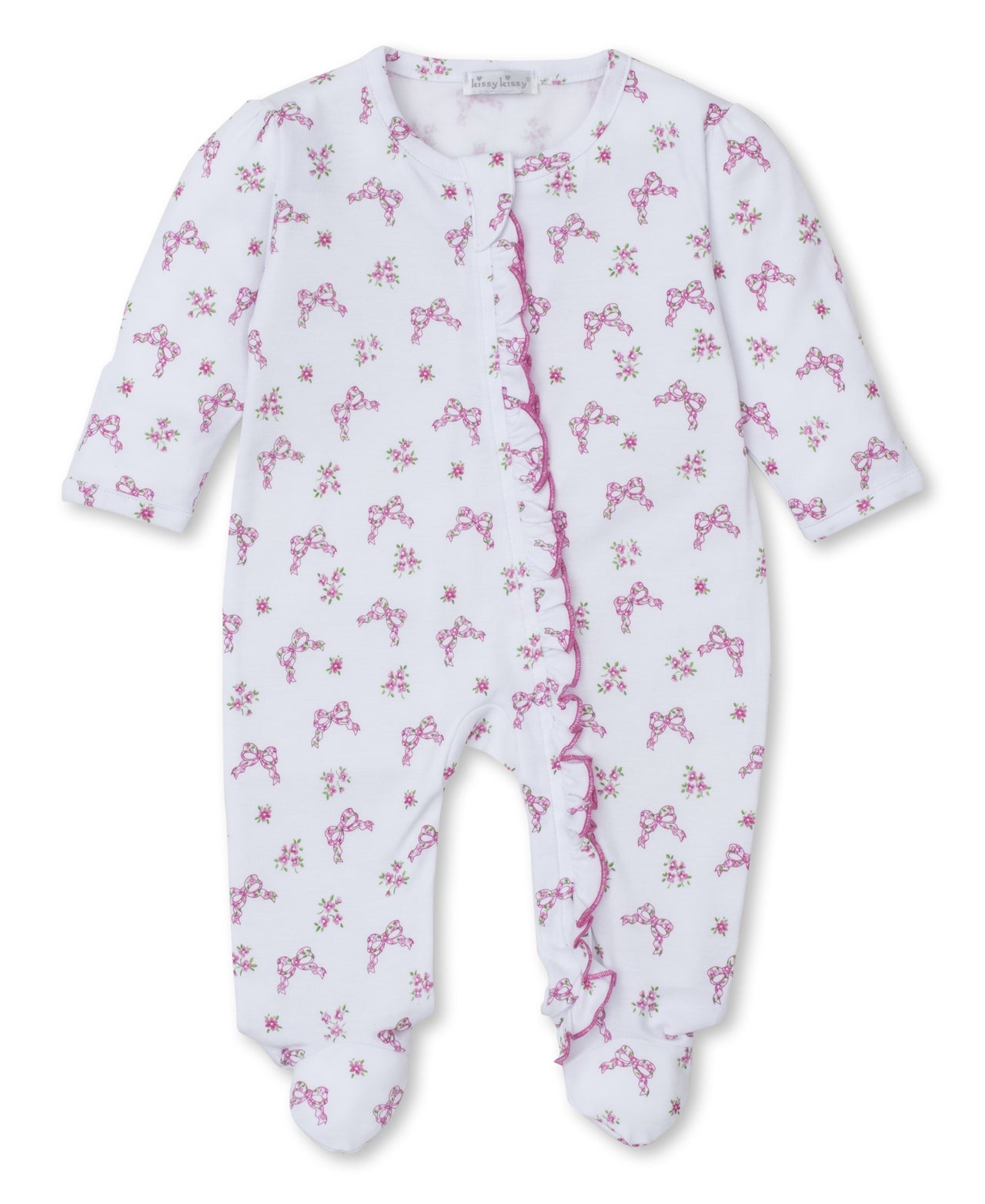 Kissy Kissy Blooming Bows Footie W/Zip 5105