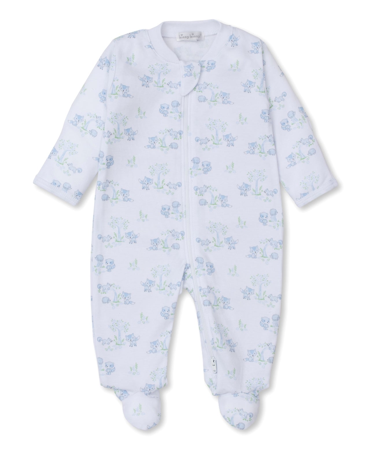 Kissy Kissy Forest Fun Footie W/Zip PRT White/Blue KBQ11226N-K480 5106