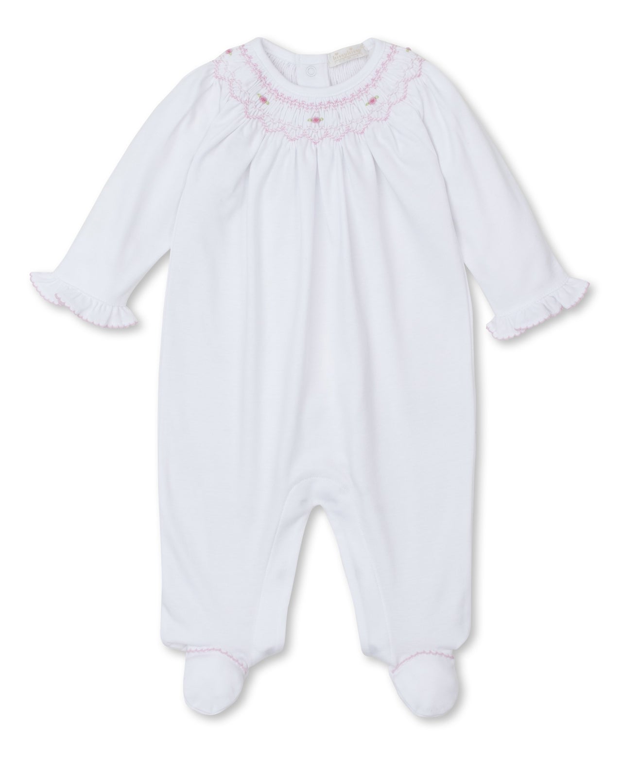 Kissy Kissy CLB Fall Bishop 24 Footie W/Hand Smocking WH/PK KGQ10885N-K192 5107