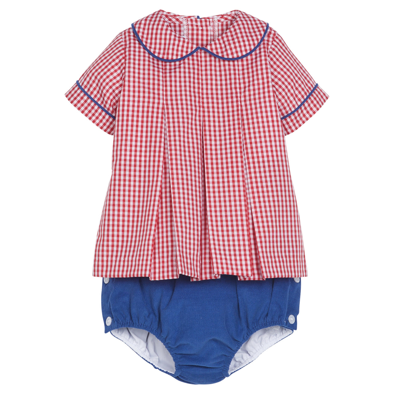 Little English Carson Diaper Set Red Gingham 5107