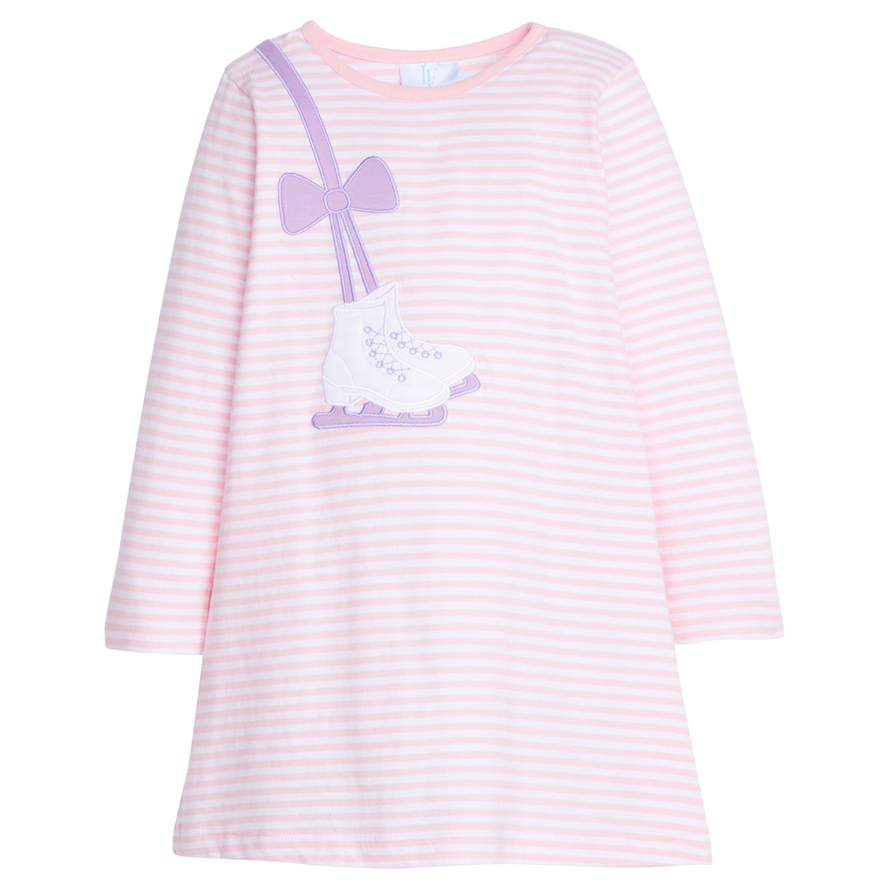 Little English Applique T-Shirt Dress Ice Skate 5109