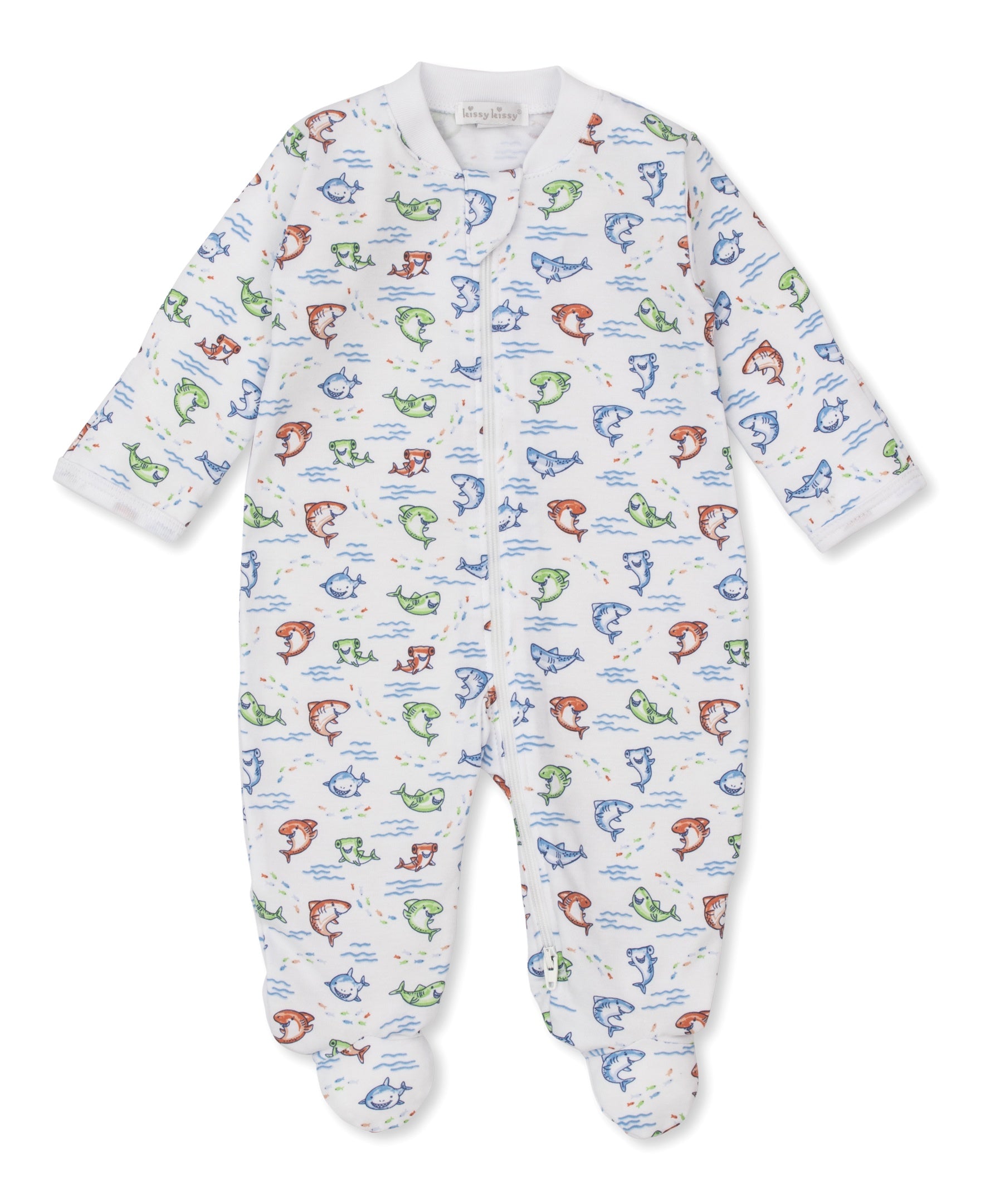 Kissy Kissy Shark Grins Footie W/Zip PRT KBQ11414N-K999 5201