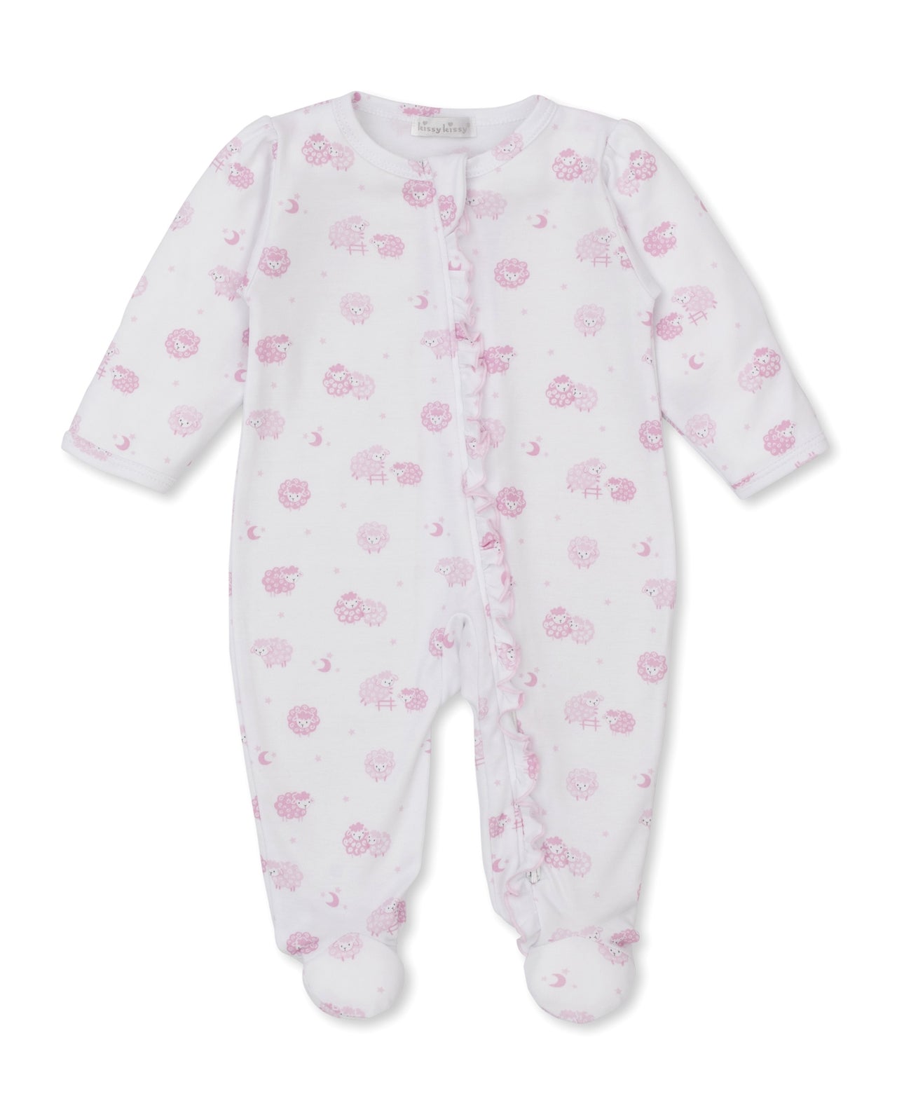 Kissy Kissy Baa Baa Baby Sheep Footie W/Zip PRT WH/Pink KGQ11670N-K650 5201