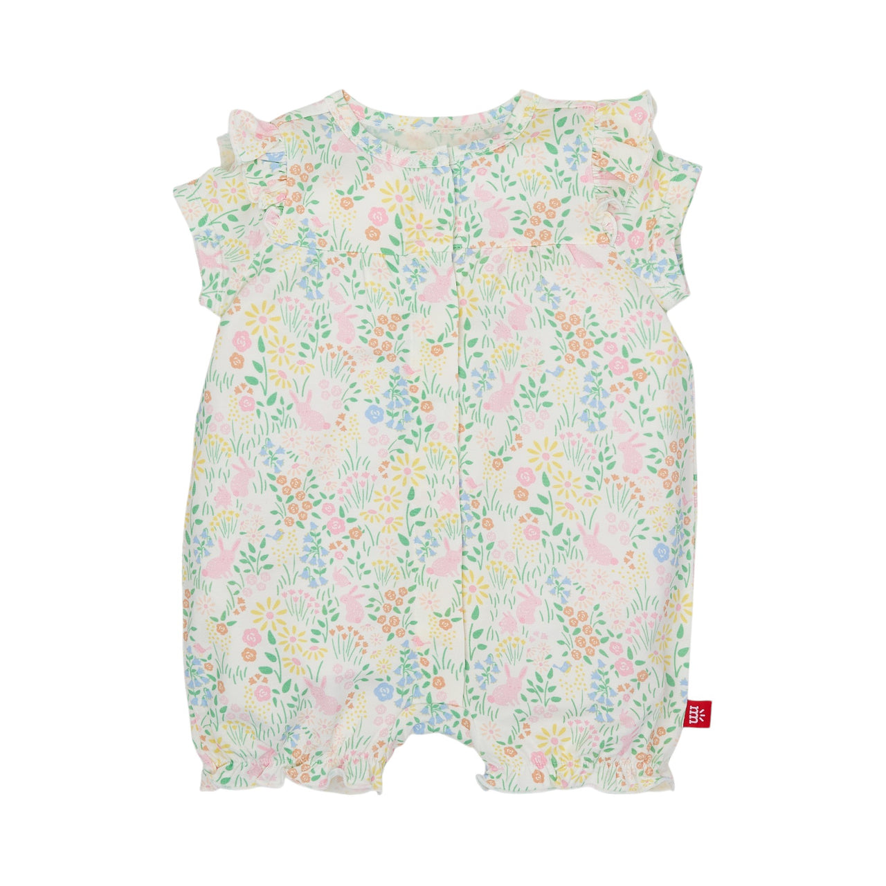 Magnetic Me Hoppy Garden Magnetic Modal Ruffle Sleeve Romper 5201