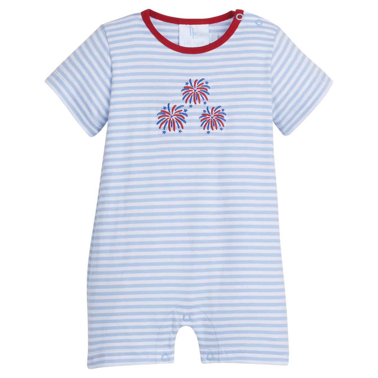 Little English Applique Romper Firecracker 5203