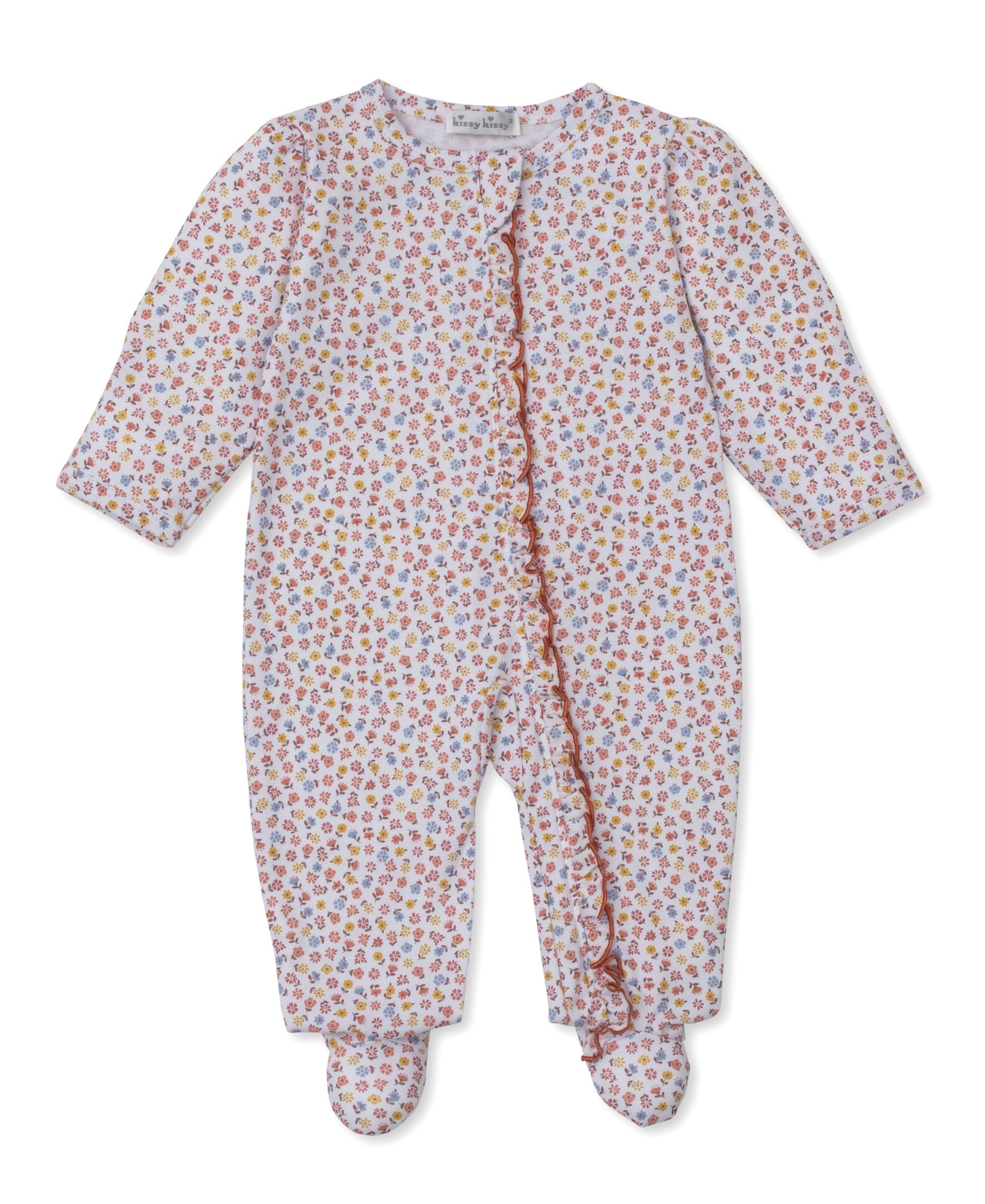 Kissy Kissy Patchwork Pumpkin Floral Footie W/Zip Comp KGQ13290N-K999 5206
