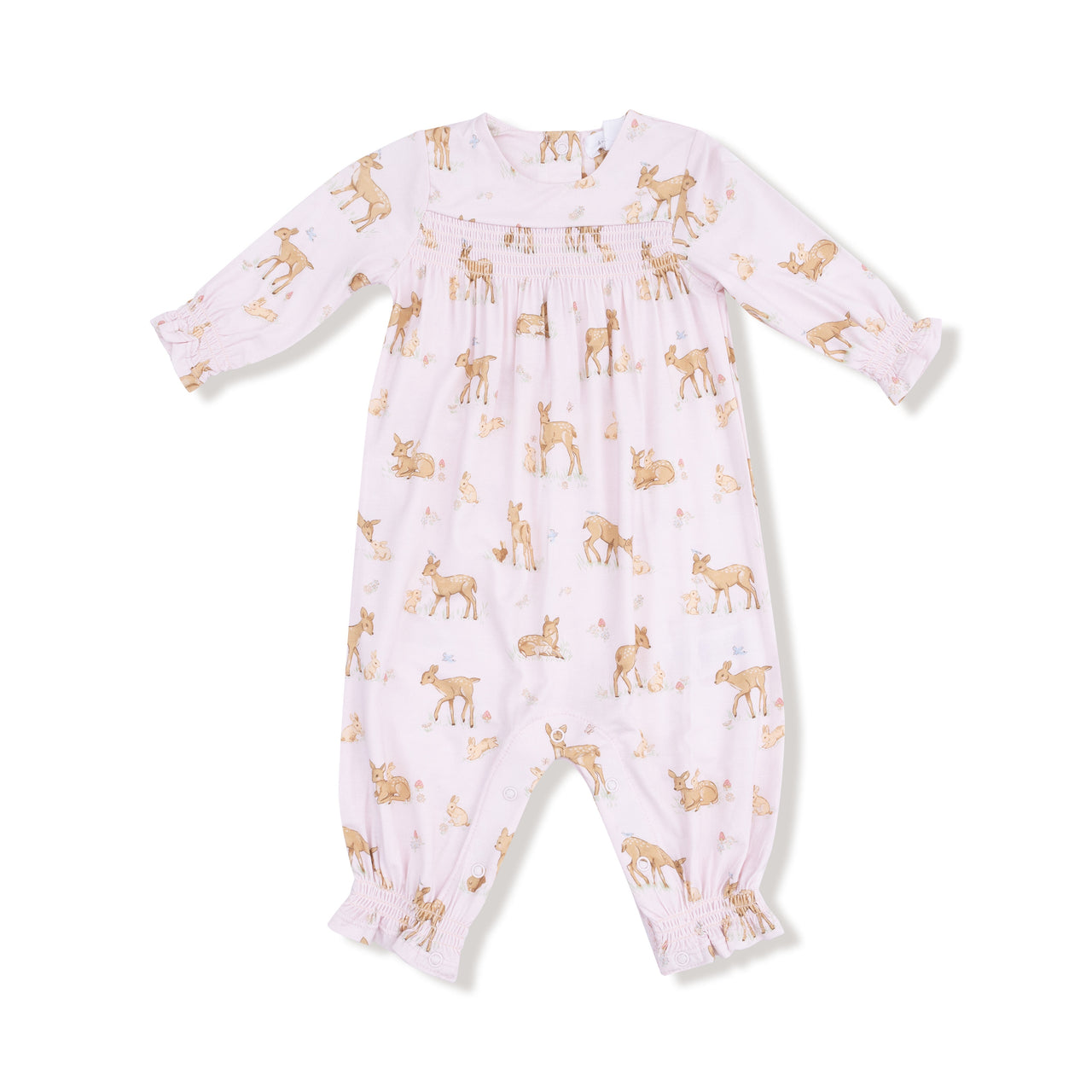 Angel Dear Little Fawn Smocked L/S Romper 967-F25 5208
