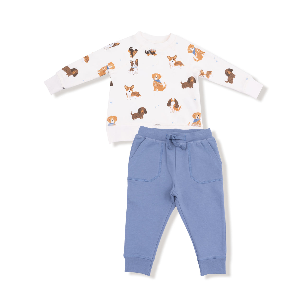 Angel Dear Best Friend Dogs French Terry Uni-Raglan Sweatshirt & Jogger Set 493-F25-BDU4 5208