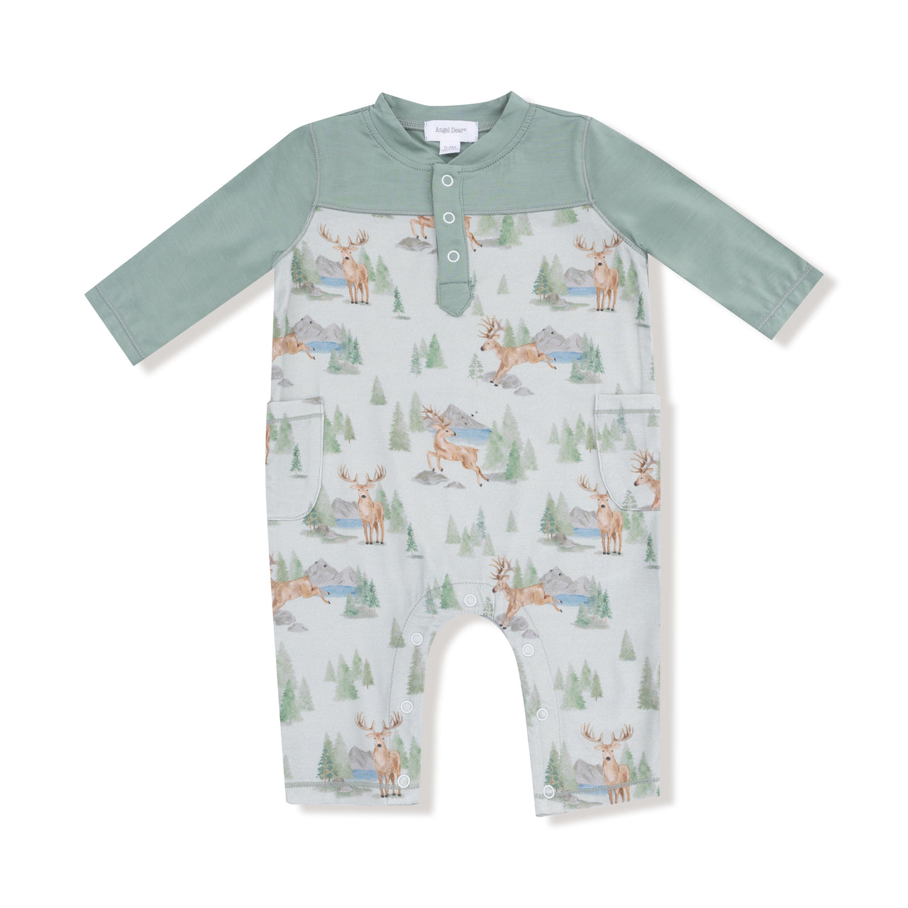 Angel Dear Buck Deer Romper W/Contrast Sleeves 969-F25 5208