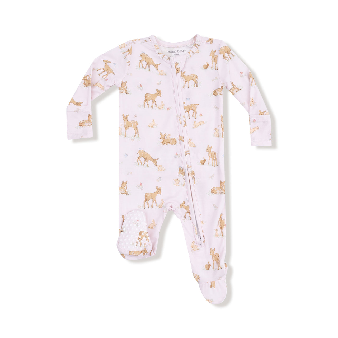 Angel Dear Little Fawn 2 Way Zipper Ruffle Back Footie 653-F25 5208