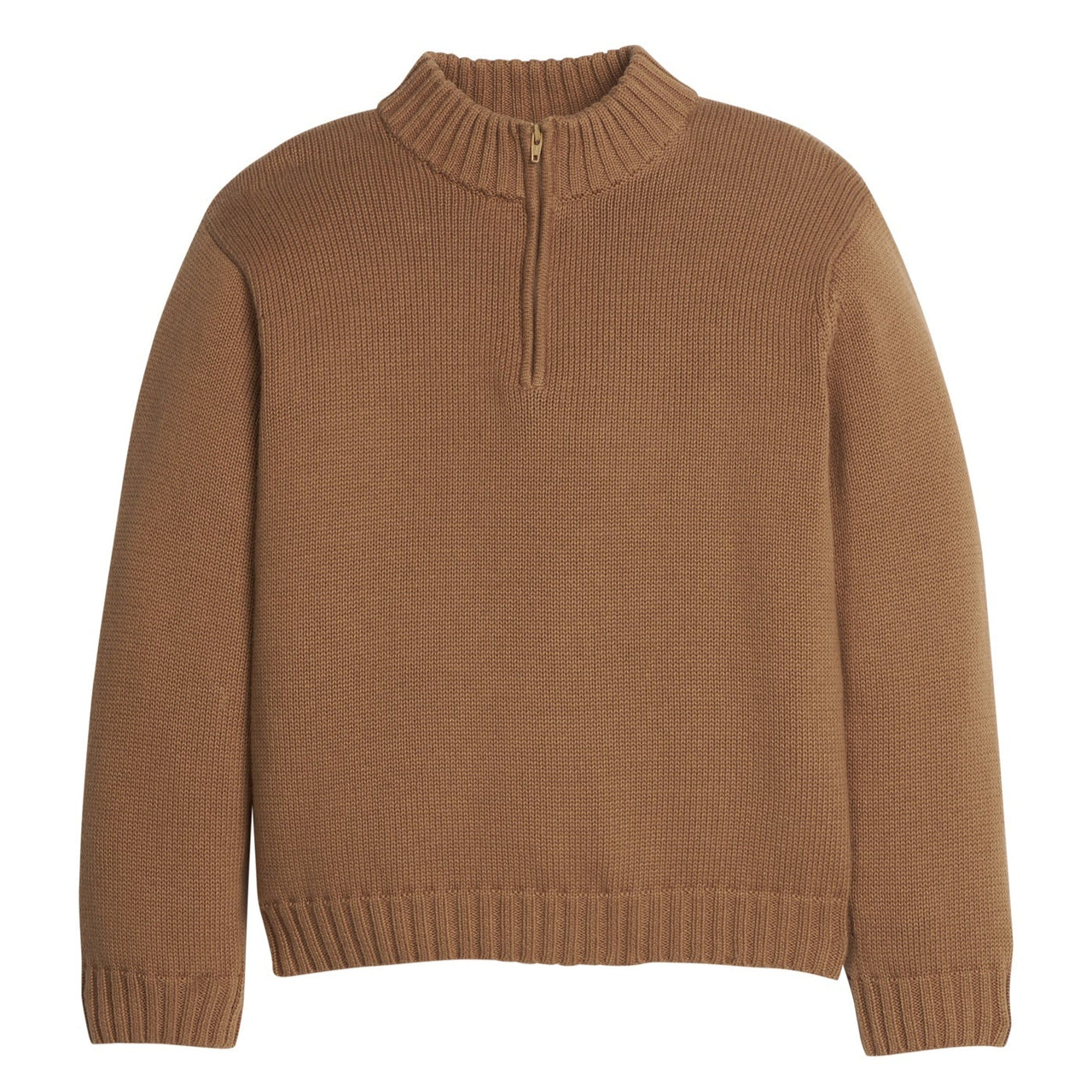 Little English Quarter Zip Sweater Chestnut 5209