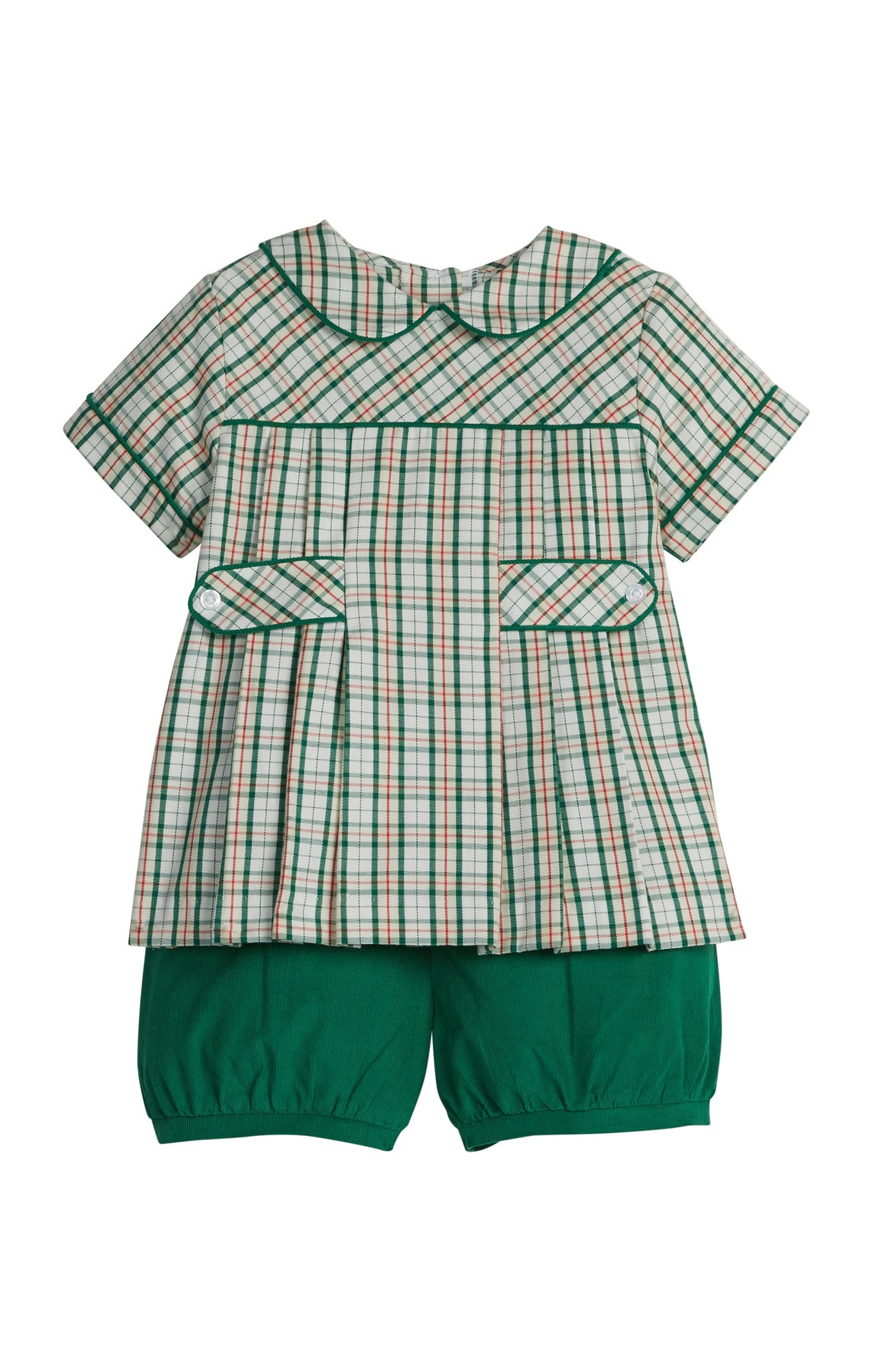 Little English Bennet Short Set Mistletoe Tartan 5209