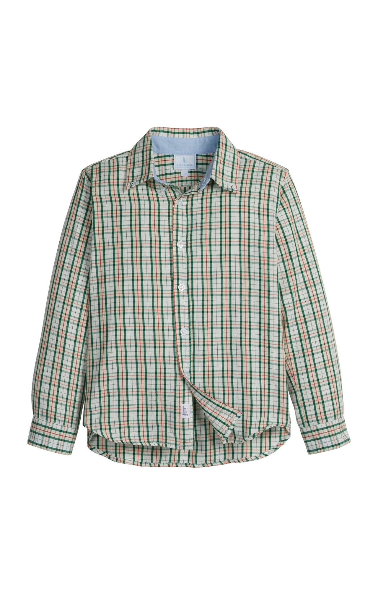Little English Button Down Shirt Mistletoe Tartan 5209