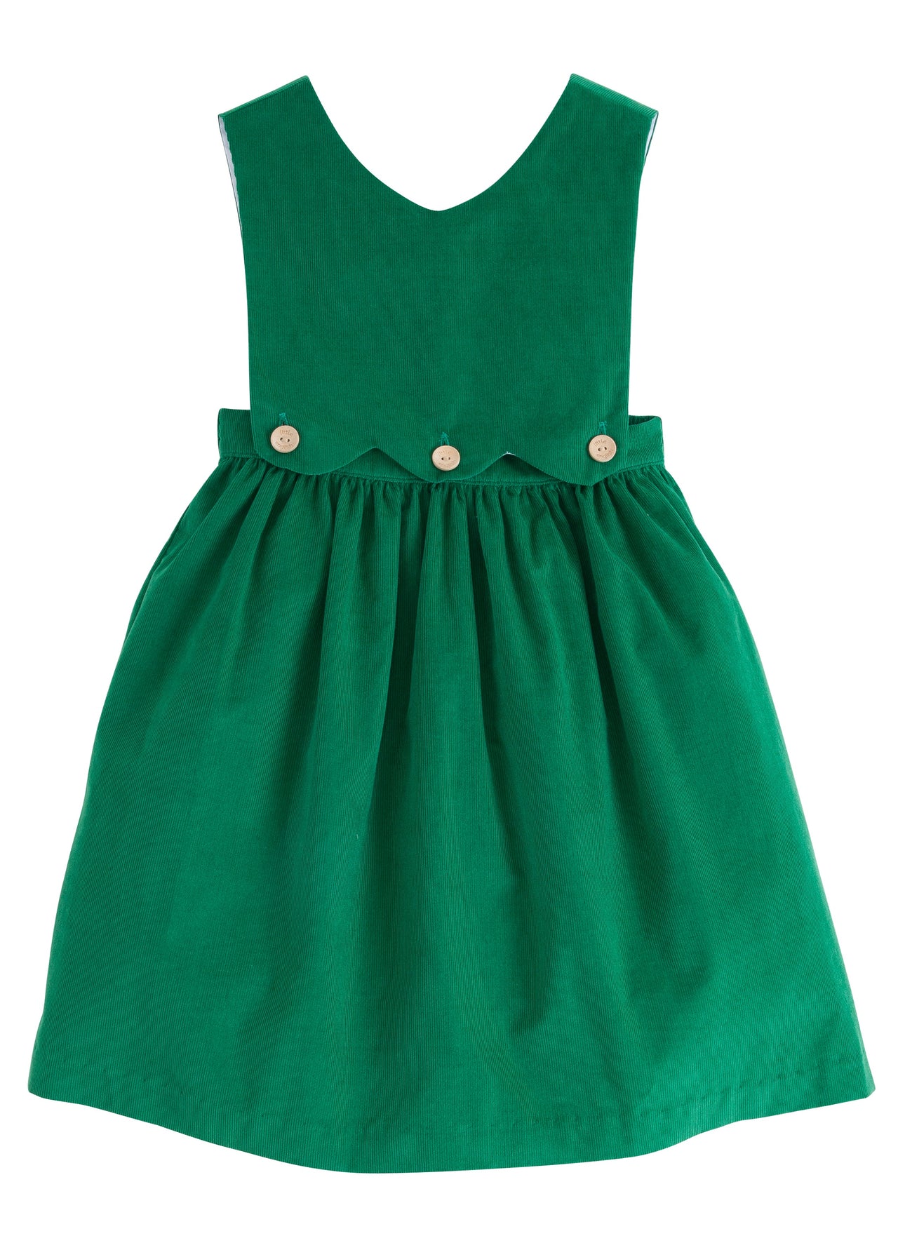 Little English Button Panel Jumper Evergreen Corduroy 5209
