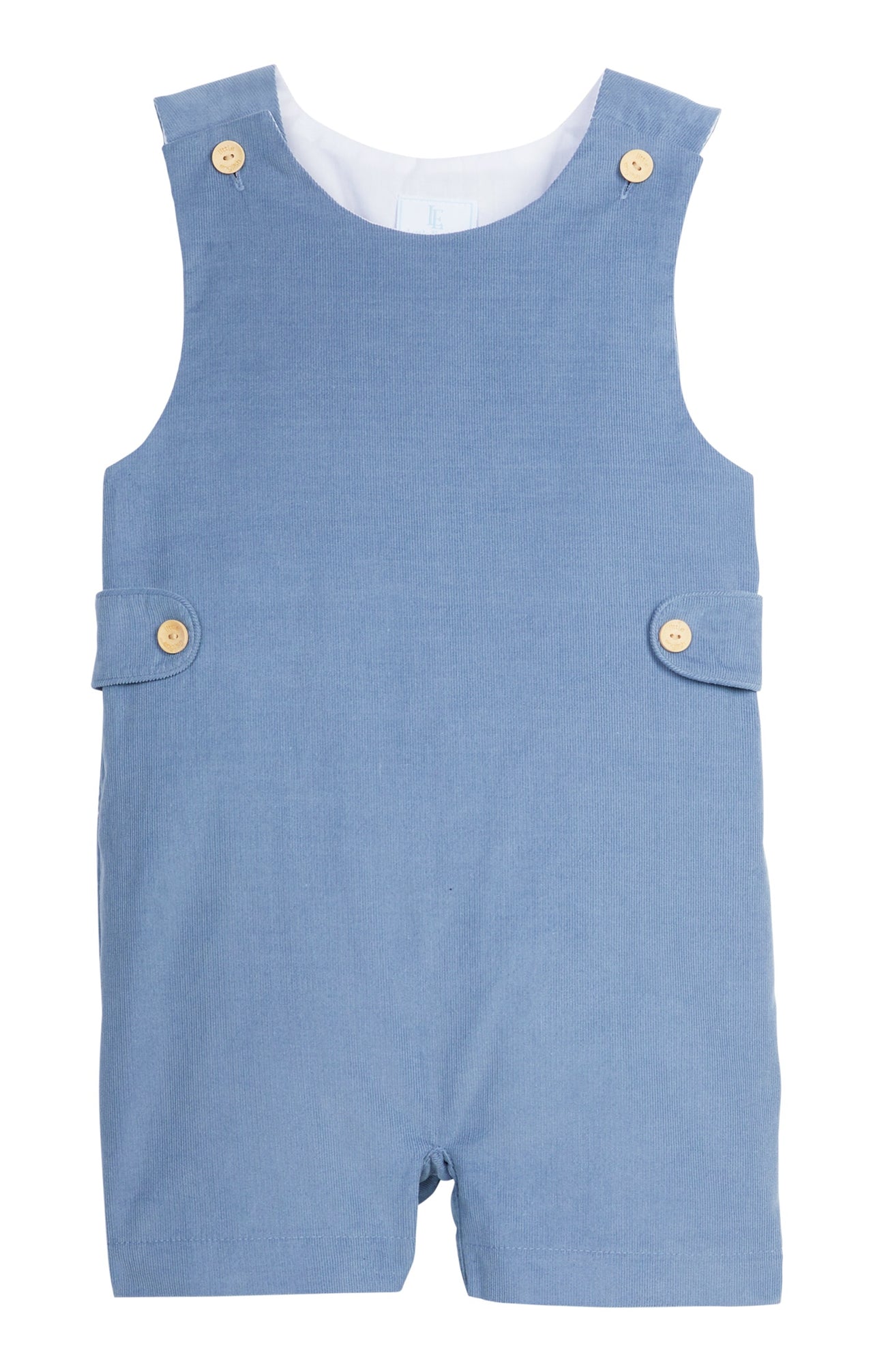 Little English Button Tab John John Stormy Blue Corduroy 5209