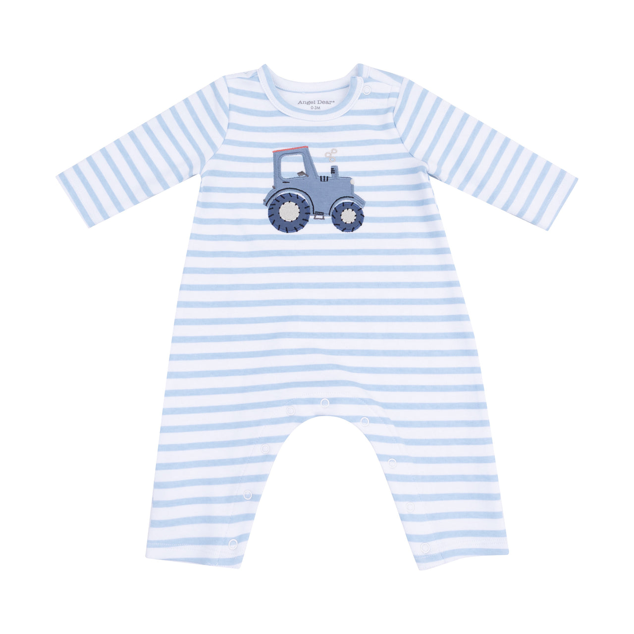 Angel Dear Mini Tractor LS Snap Shoulder Romper W/Tractor App 956-F25-MTR 5209