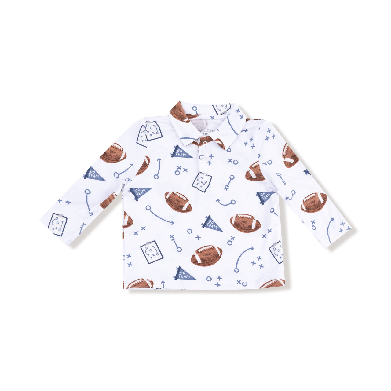 Angel Dear Touchdown Time Navy Polo L/S Shirt 632-F25-TDN 5209
