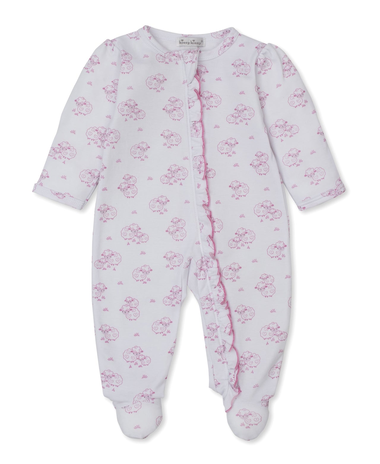 Kissy Kissy Sweet Sheep Footie W/Zip PRT White/Pink KGQ13343N 5211