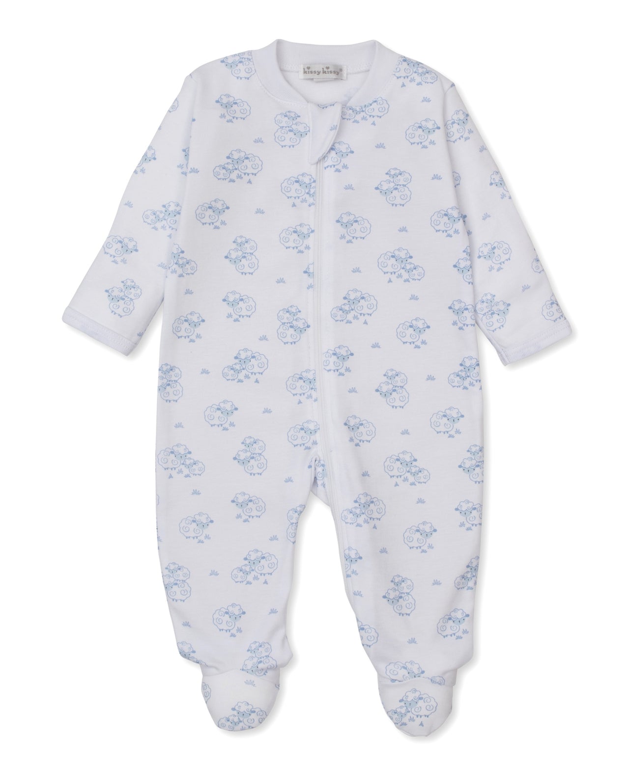 Kissy Kissy Sweet Sheep Footie W/Zip PRT Light Blue KBQ13334N 5211