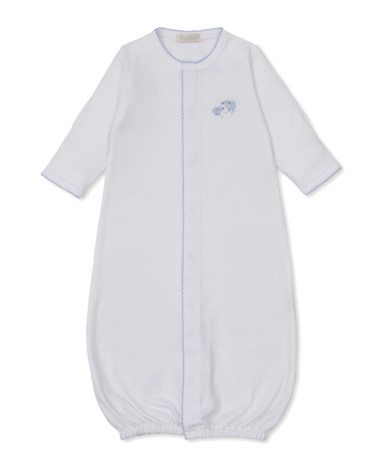 Kissy Kissy Premier Sweet Sheep Converter Gown W/Hand Emb KBW13732N White/Light Blue 5211