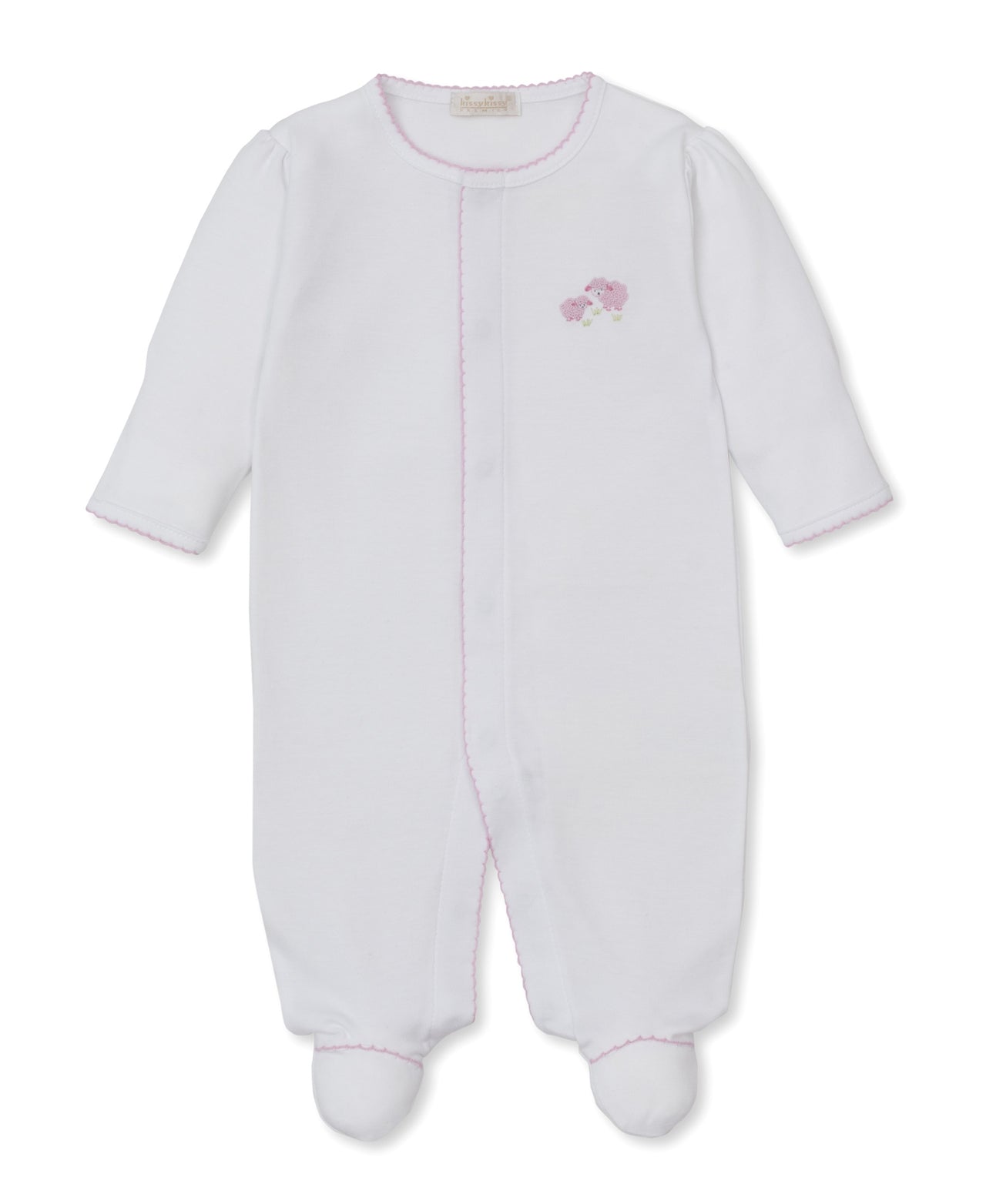 Kissy Kissy Premier Sweet Sheep Footie W/Hand Emb White/Pink KGQ13737N 5211