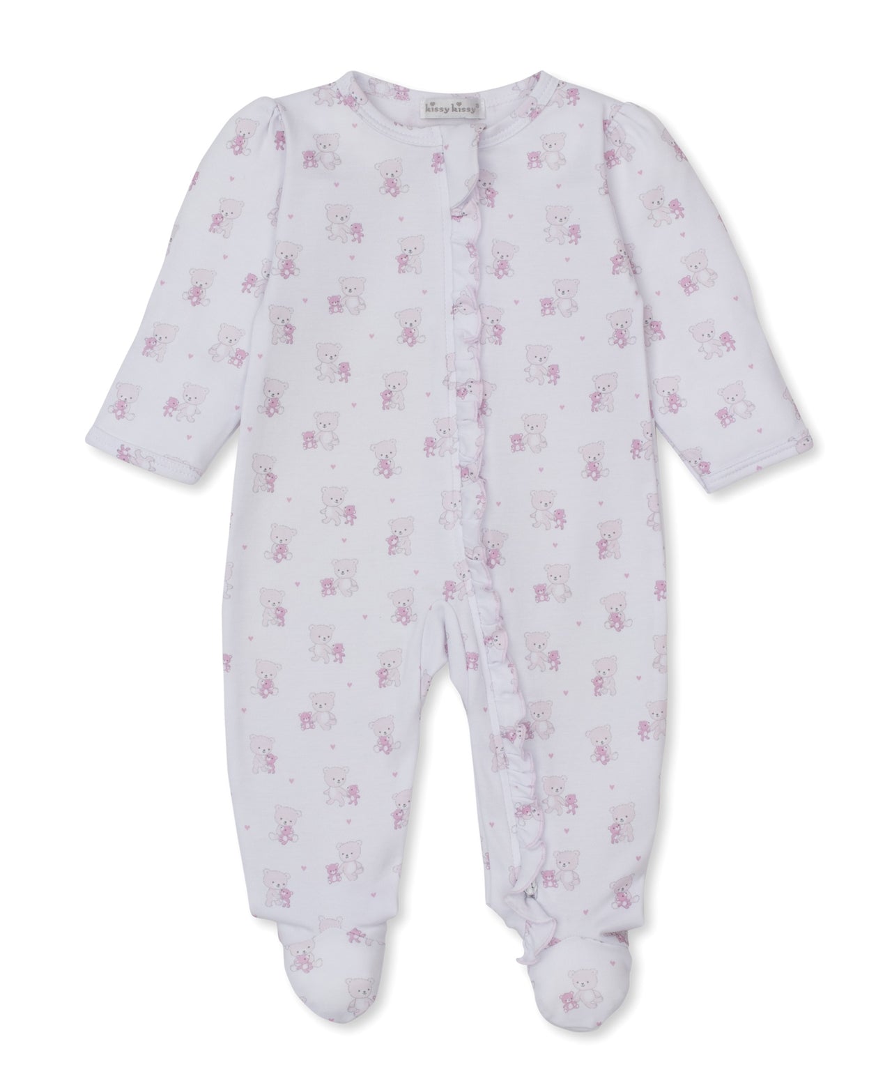 Kissy Kissy Teddy Bear Love Footie W/Zip PRT White/Pink KGQ13590N-K650 5211