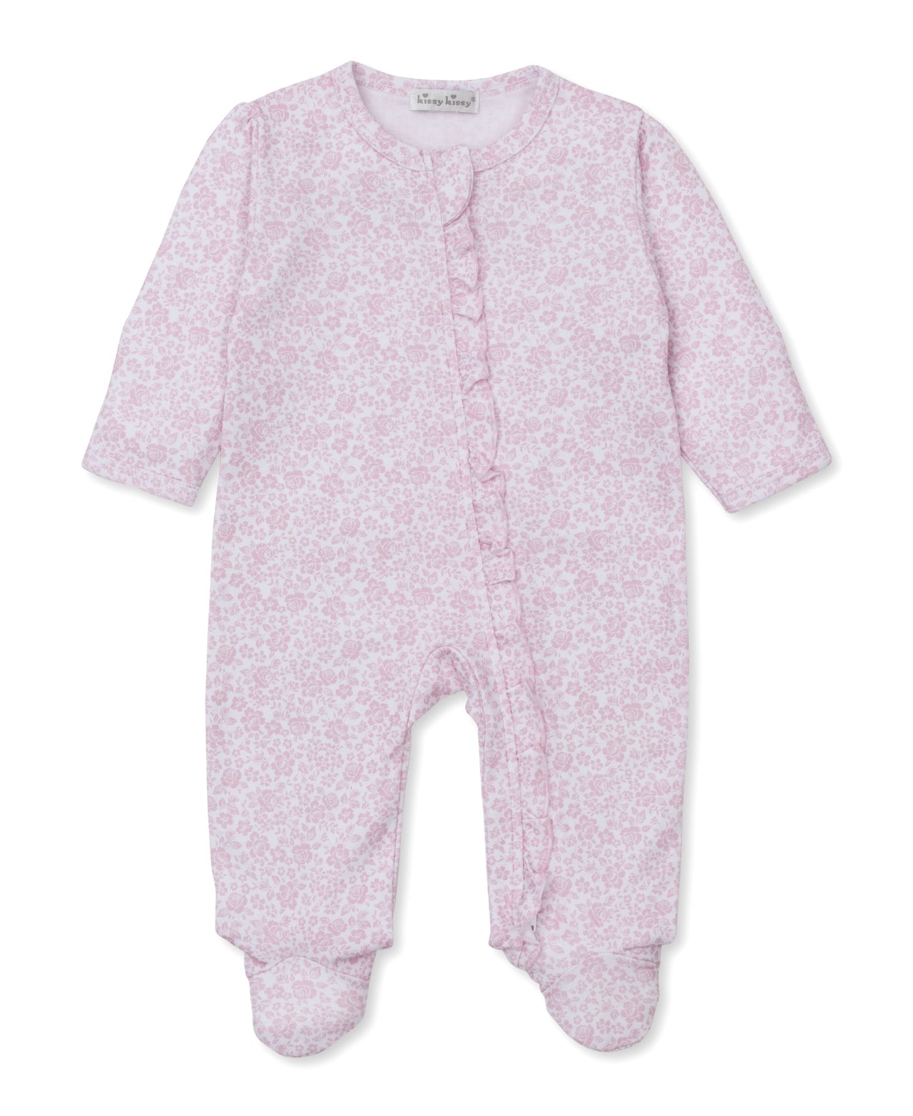 Kissy Kissy Pink/White Country Gardens Footie W/Zip PRT KGQ132921N-K650 5211