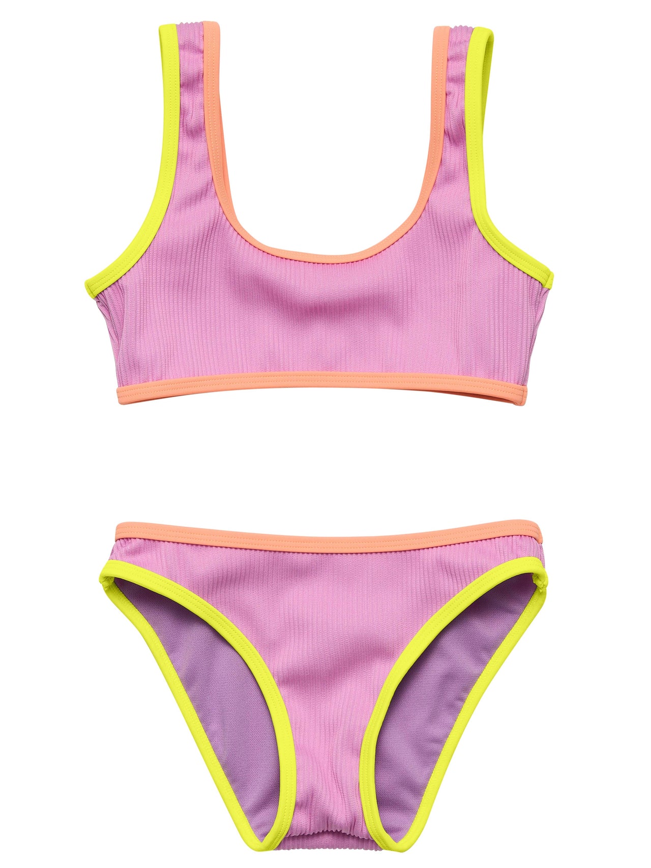 SnapperRock Vacay Pop Recycled Crop Bikini Lilac G15175 5212