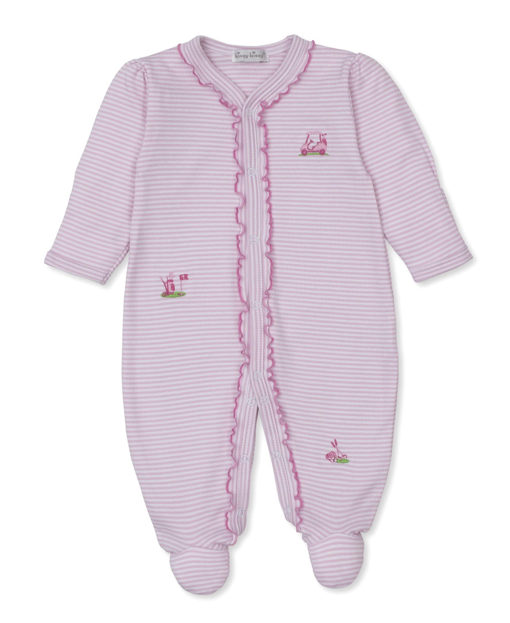Kissy Kissy Golf Championship Footie STR Pink/White Stripe KGQ13820N-K650 5212