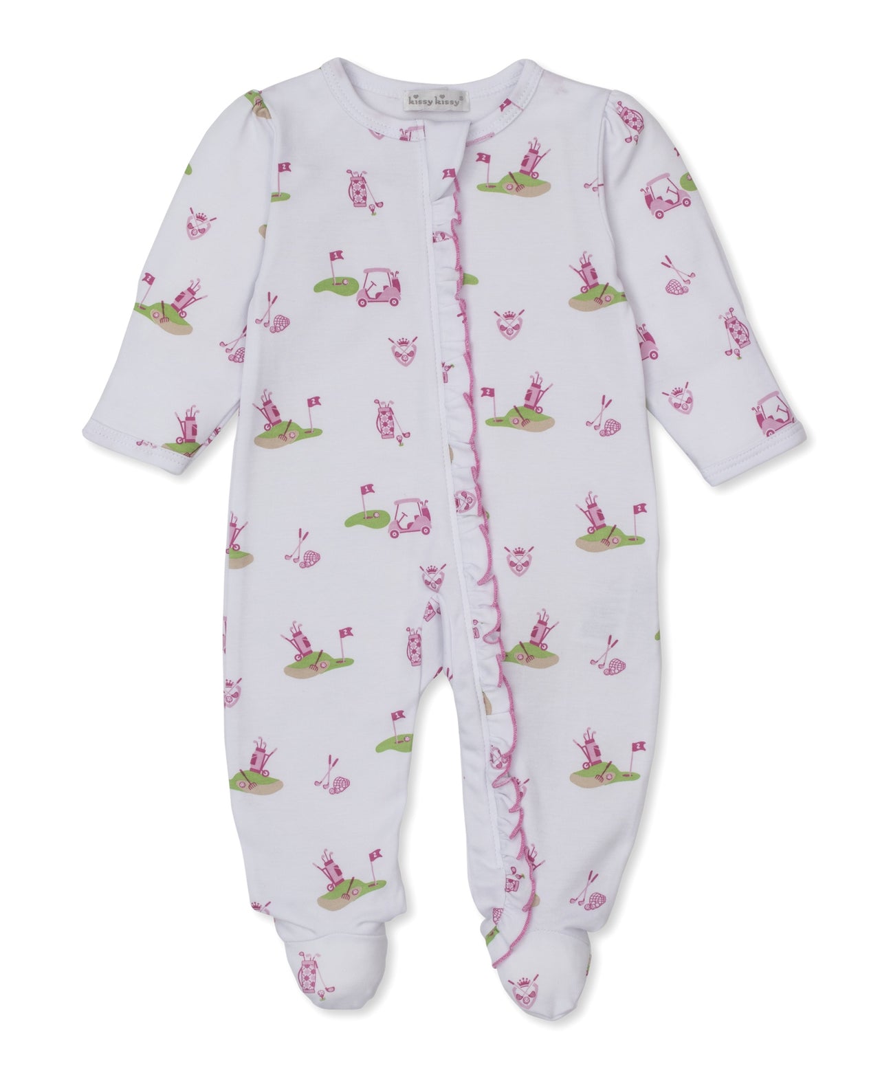 Kissy Kissy Golf Championship Footie W/Zip White/Pink KGQ13819N-K694 5212