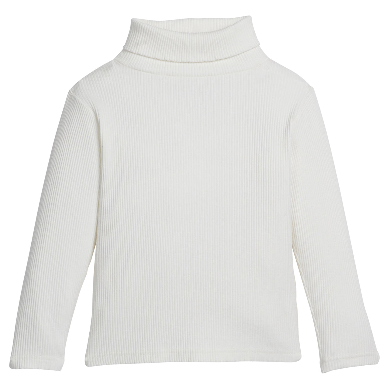 Little English Solid Ribbed Turtleneck Ivory 5109