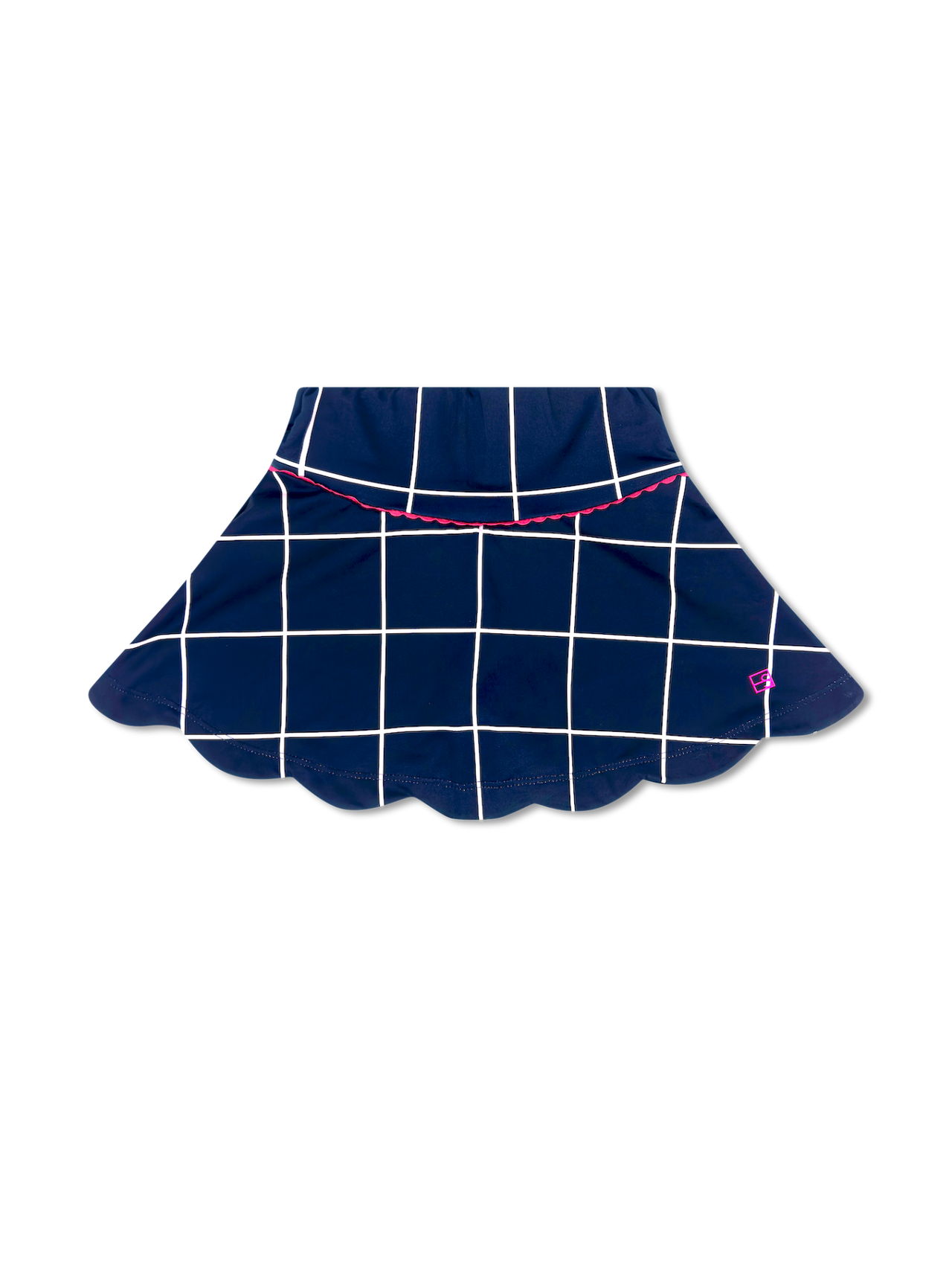 Set Athleisure Zoe Scallop Skirt Nantucket Navy Willington Windowpane Power Pink 5208